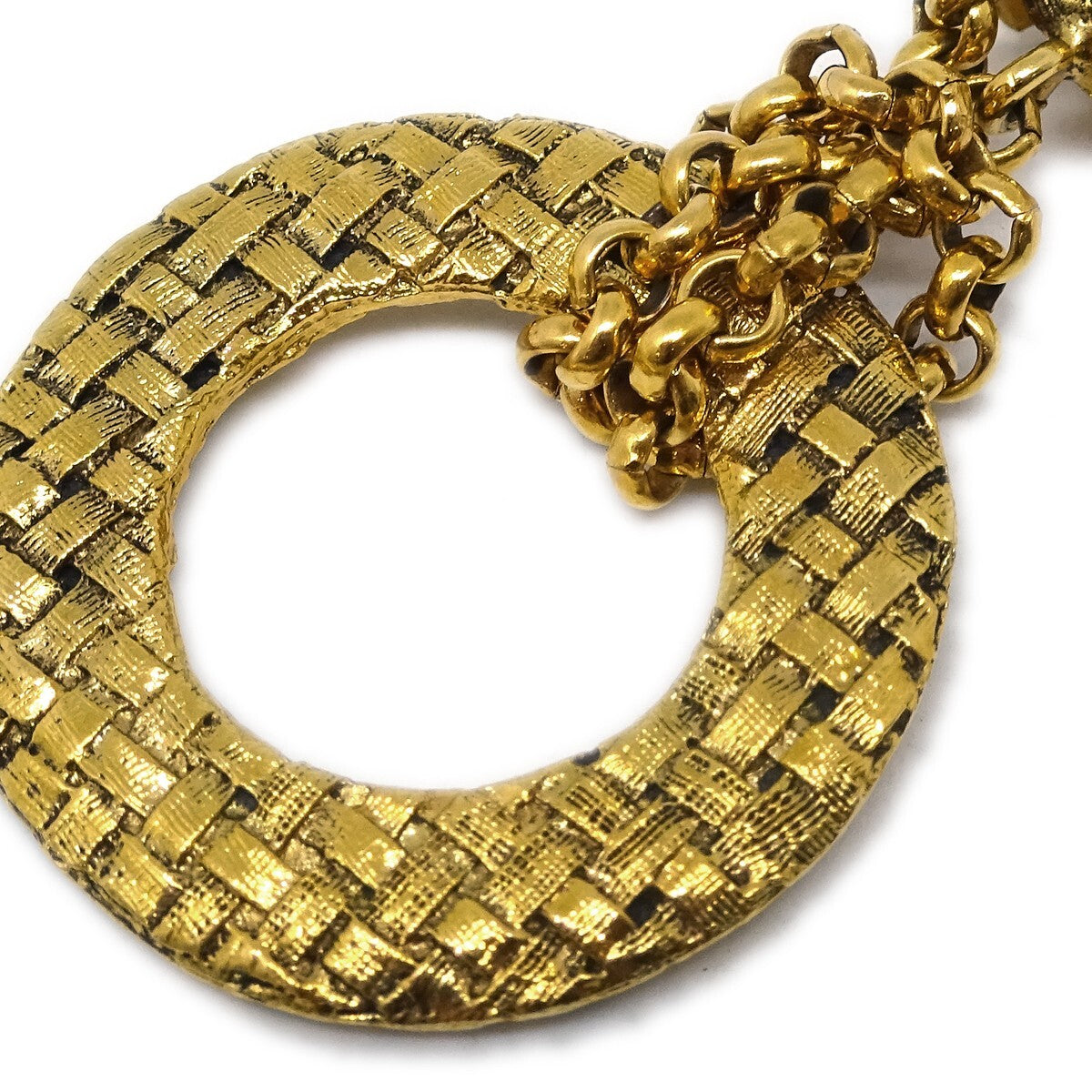Chanel Cc Dangle Metal Gold Gold_Plated Earrings Jewelry (Pre-Owned)