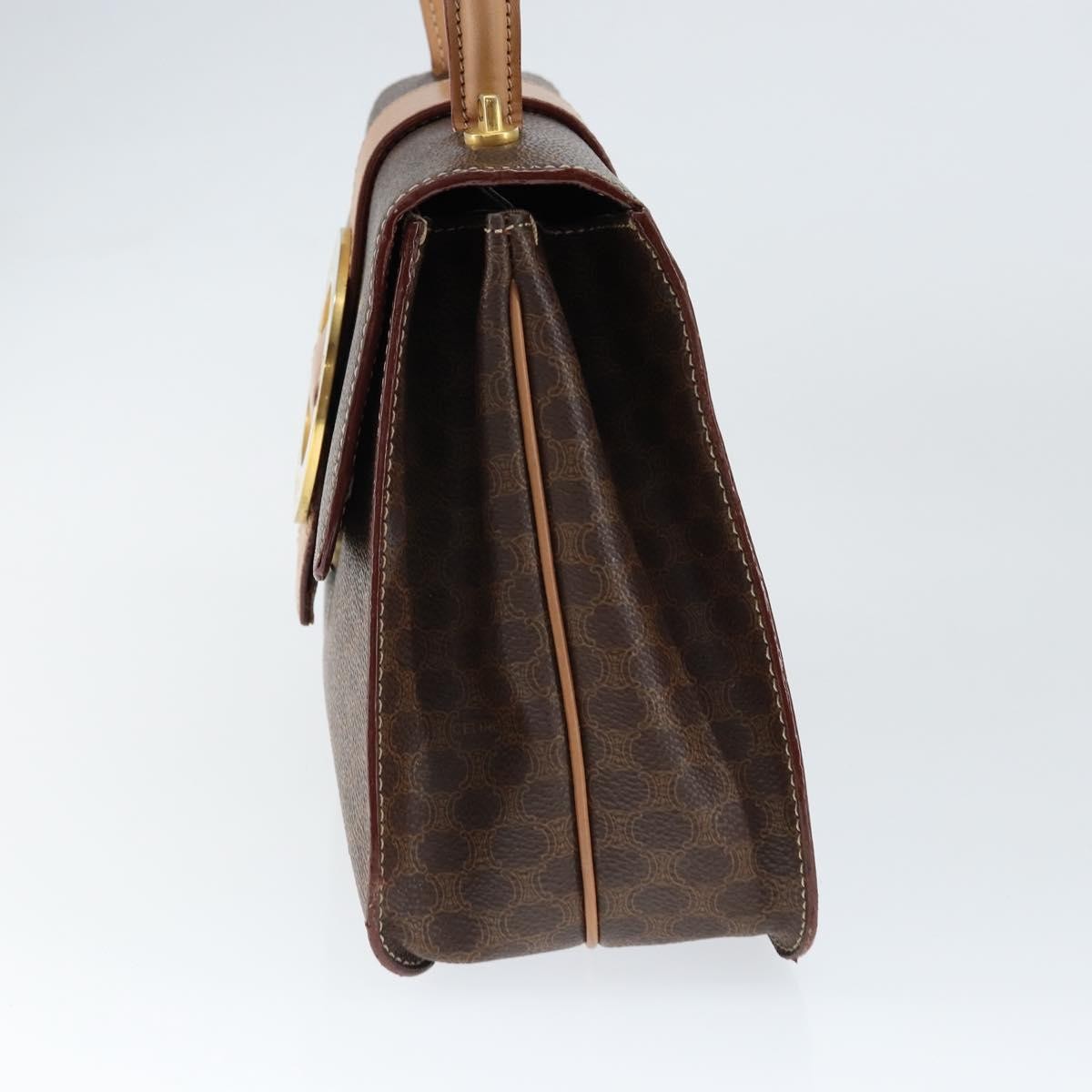 Celine Vintage Macadam Canvas Brown Pvc Handbag (Pre-Owned)