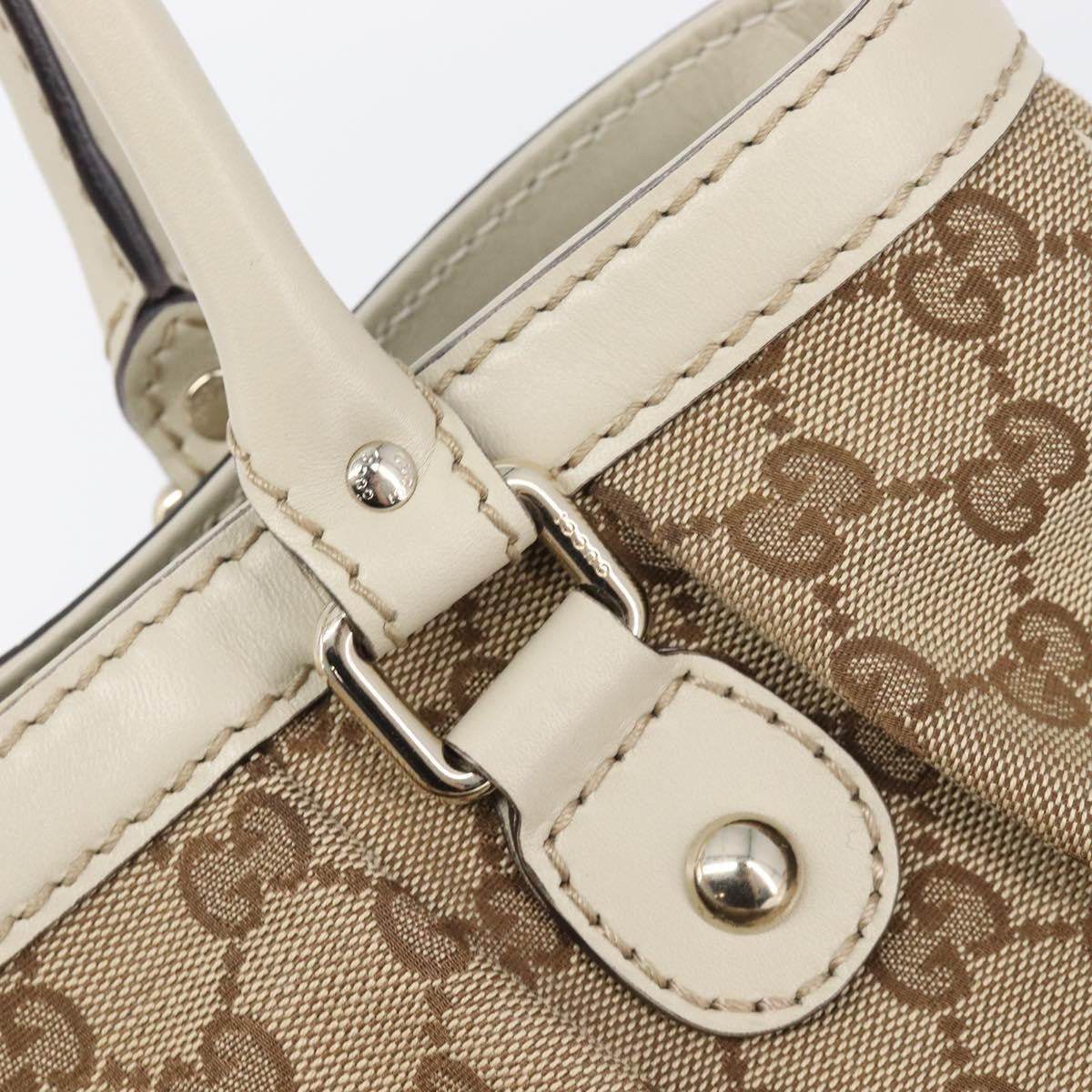 Gucci Sukey Top Handle Gg Canvas Beige Canvas Tote Bag Bag (Pre-Owned)
