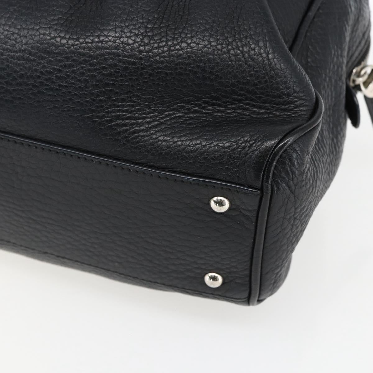 Salvatore Ferragamo Gancini Buckle Leather Black Leather Shoulder Bag Bag (Pre-Owned)