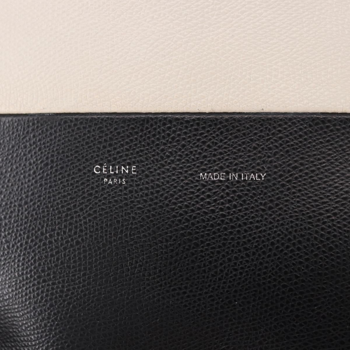 Celine Vertical Bi-Cabas Tote Leather White Leather Tote Bag Bag (Pre-Owned)