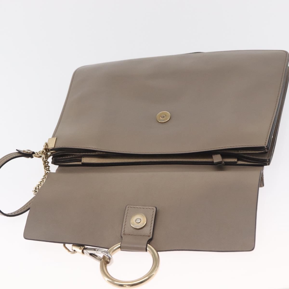 Chloe Faye Leather And Suede Beige Suede Shoulder Bag Bag (Pre-Owned)