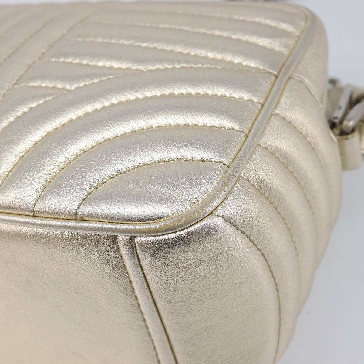Prada Camera Diagramme Quilted Leather Metallic Leather Shoulder Bag Bag (Pre-Owned)