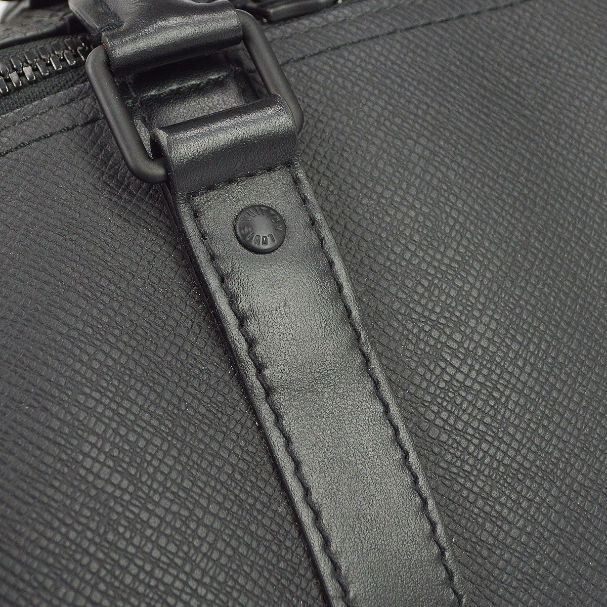 Louis Vuitton Keepall Bandouliere Rainbow Taiga Leather Black Leather Travel Bag Bag (Pre-Owned)