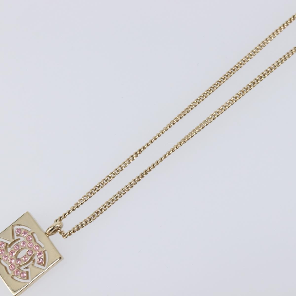 Chanel Square Cc Pendant Metal Gold Metal Necklace Jewelry (Pre-Owned)