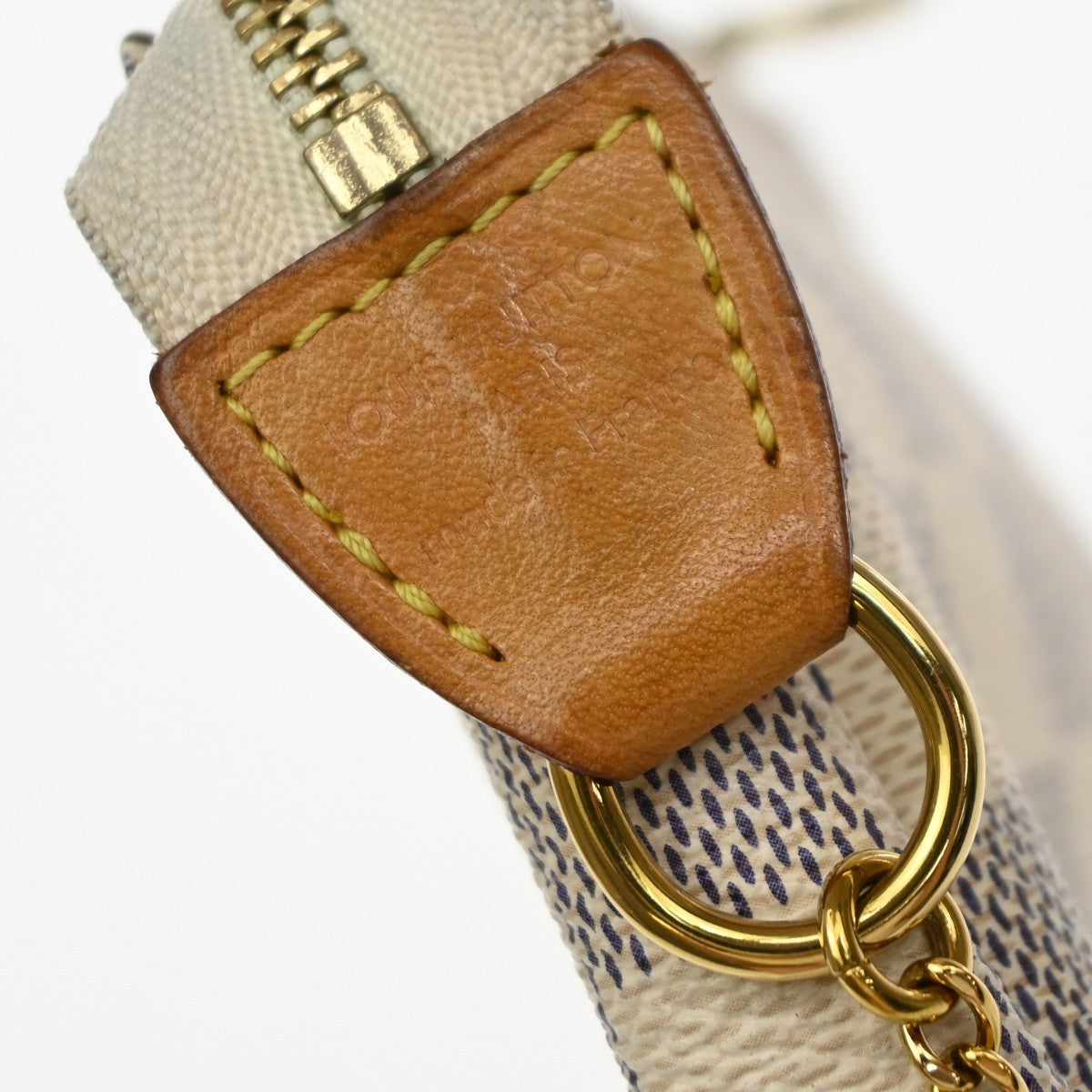 Louis Vuitton Mini Pochette Accessoires Damier Canvas White Canvas Clutche & Pouche Bag (Pre-Owned)