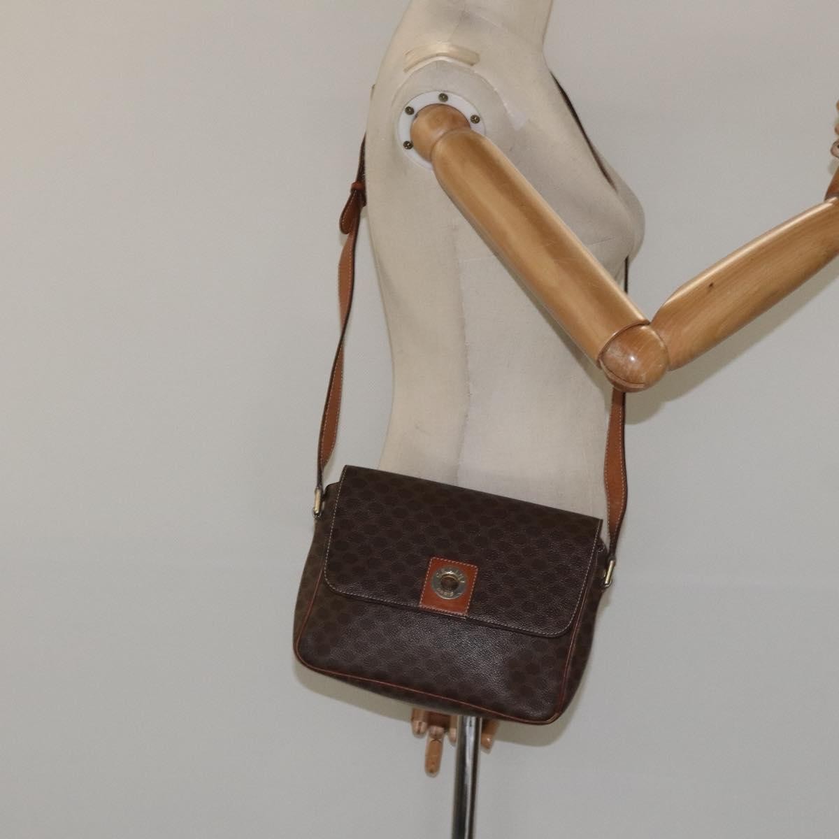 Celine Macadam Shoulder Canvas Brown Canvas Shoulder Bag Bag (Pre-Owned)