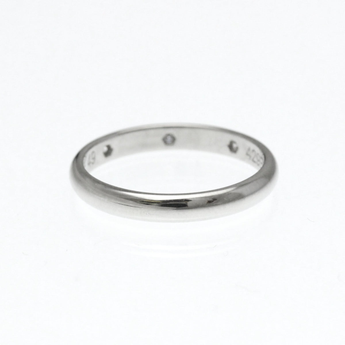Cartier 1895 Wedding Band 3 Diamonds Platinum With Diamonds Silver Platinum Ring Jewelry (Pre-Owned)