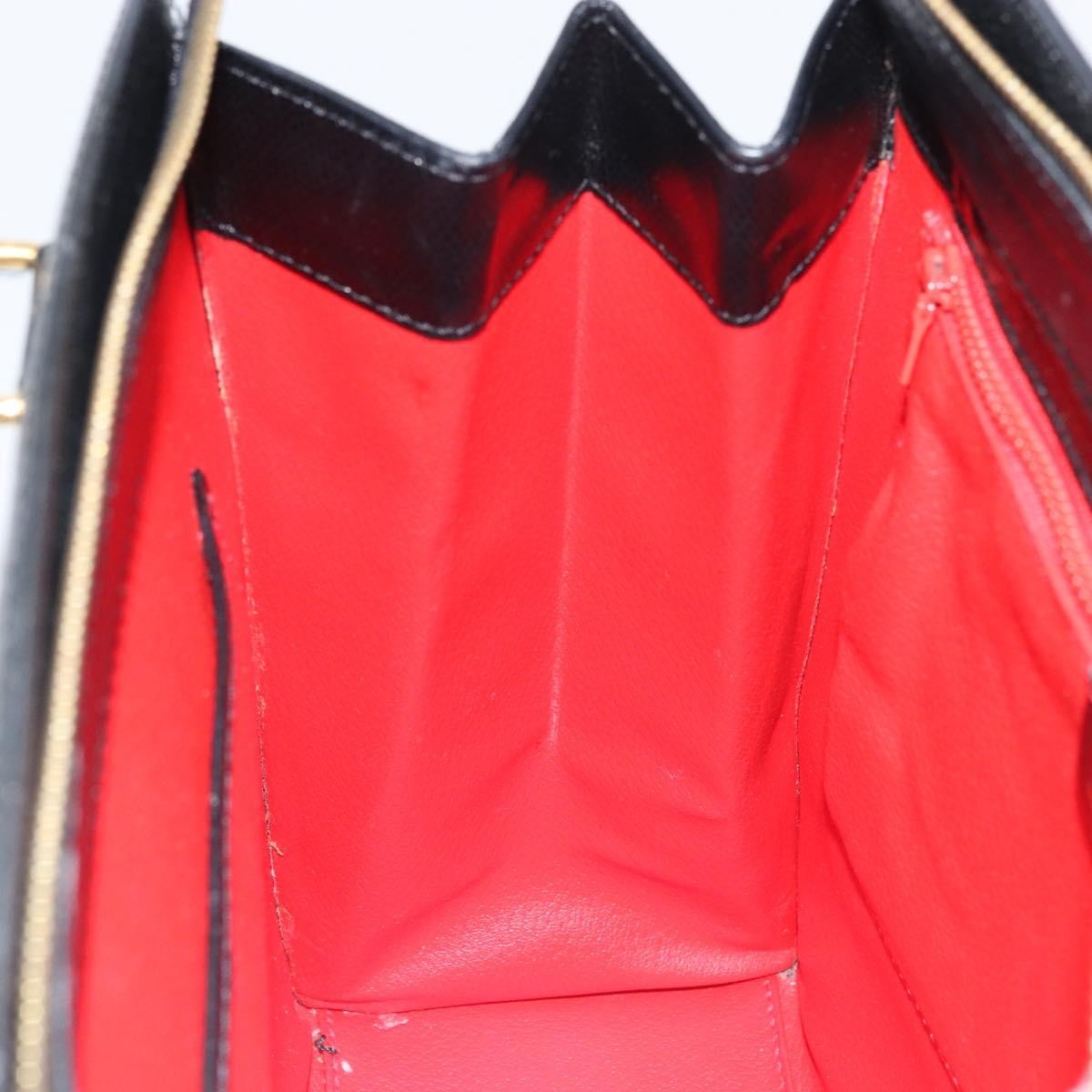 Celine Vintage Turn Lock Shoulder Leather Black Leather Handbag (Pre-Owned)