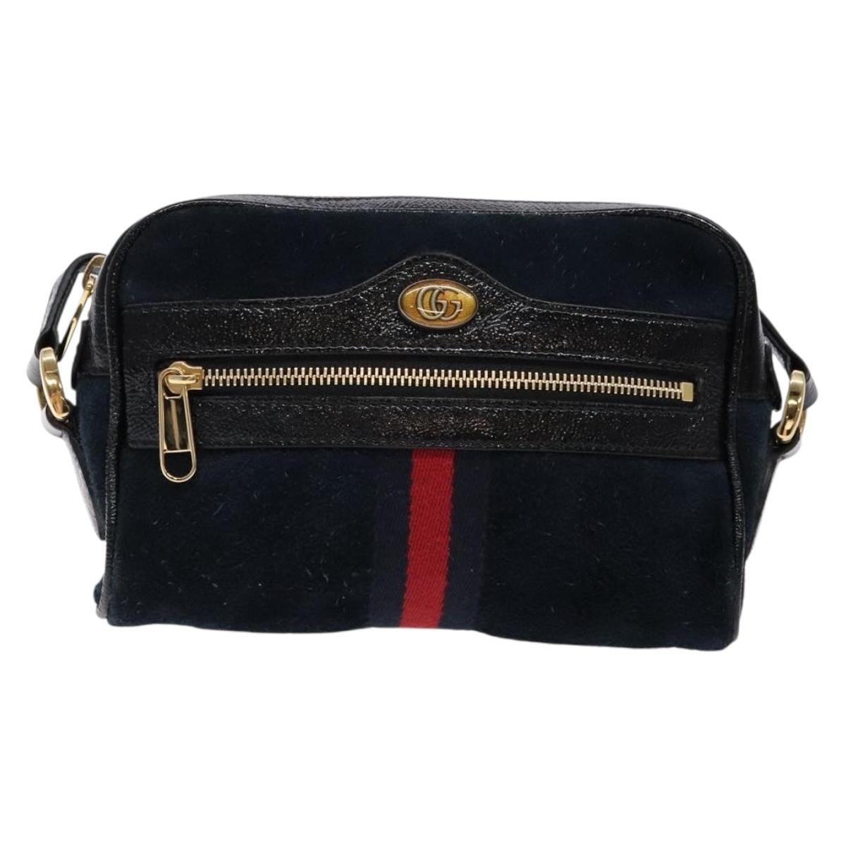 Gucci Ophidia Suede Navy Suede Shoulder Bag Bag (Pre-Owned)