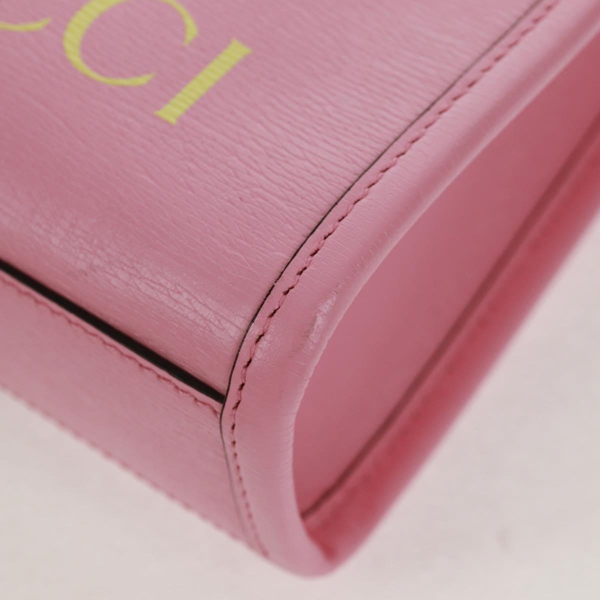 Gucci Vertical Tote Printed Leather Pink Leather Tote Bag Bag (Pre-Owned)