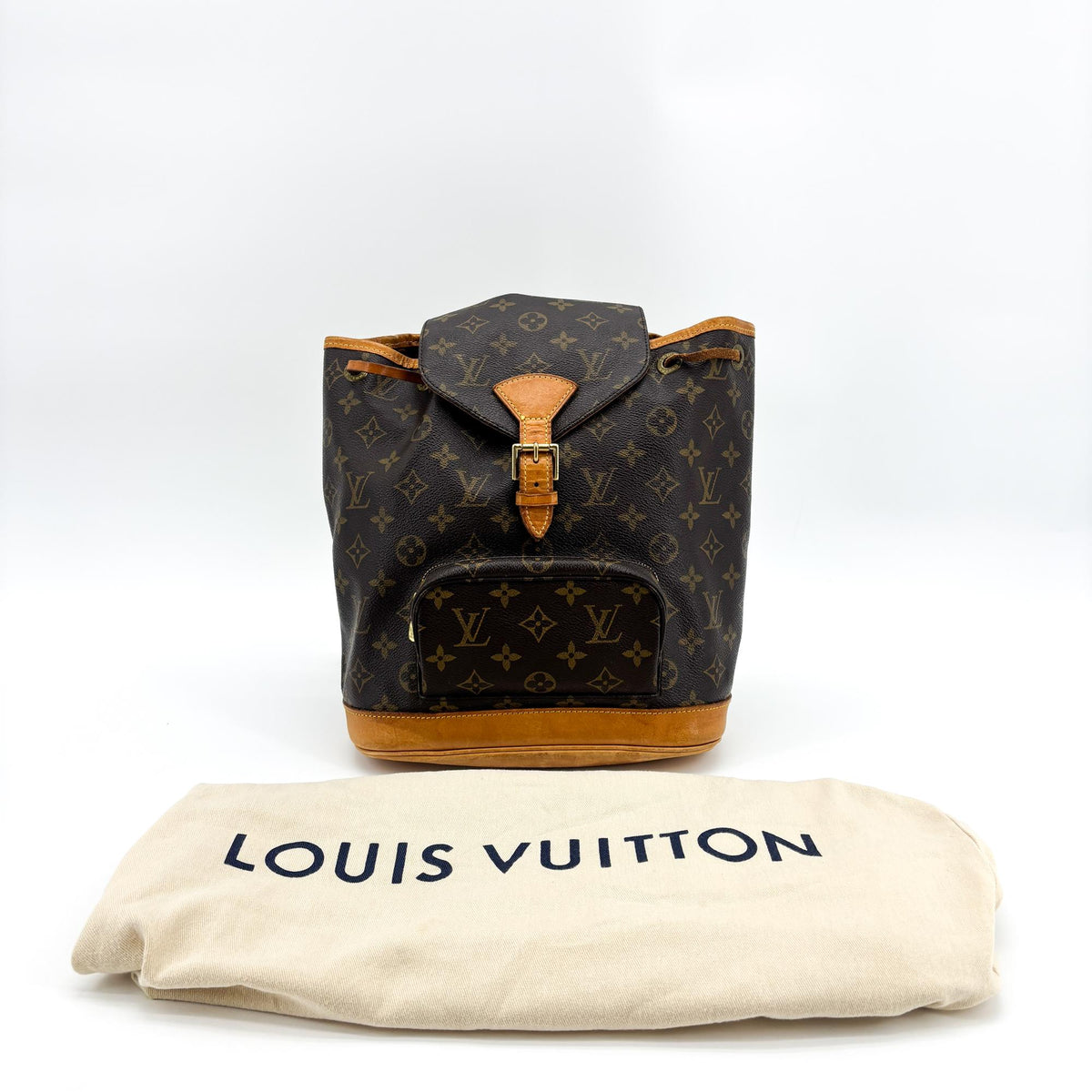 Louis Vuitton Vintage Montsouris Monogram Canvas Brown Canvas Backpack Bag (Pre-Owned)