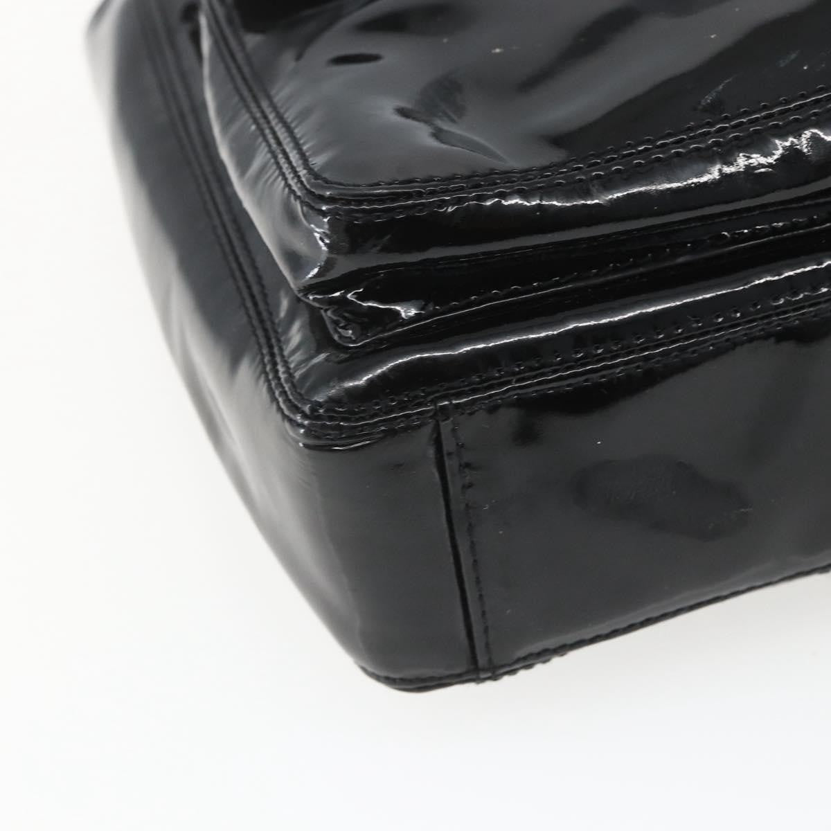 Chanel Vintage Flap Patent Leather Black Patent_Leather Shoulder Bag Bag (Pre-Owned)