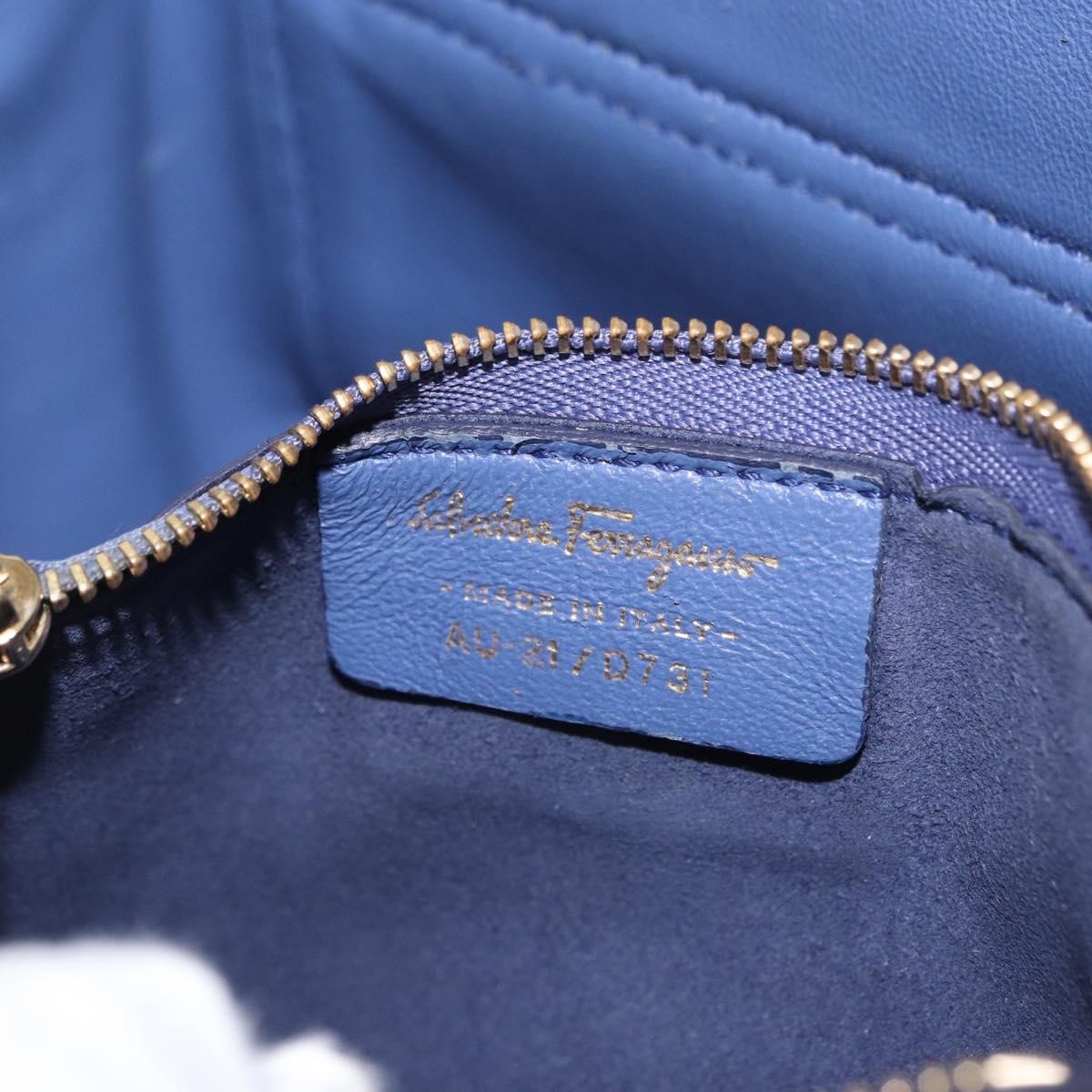 Salvatore Ferragamo Abbey Leather Navy Leather Shoulder Bag Bag (Pre-Owned)