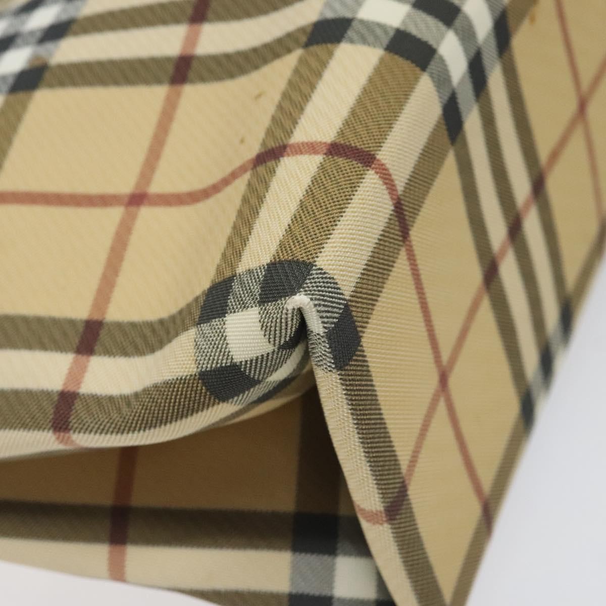 Burberry Nova Check Nova Check Canvas Beige Canvas Handbag (Pre-Owned)