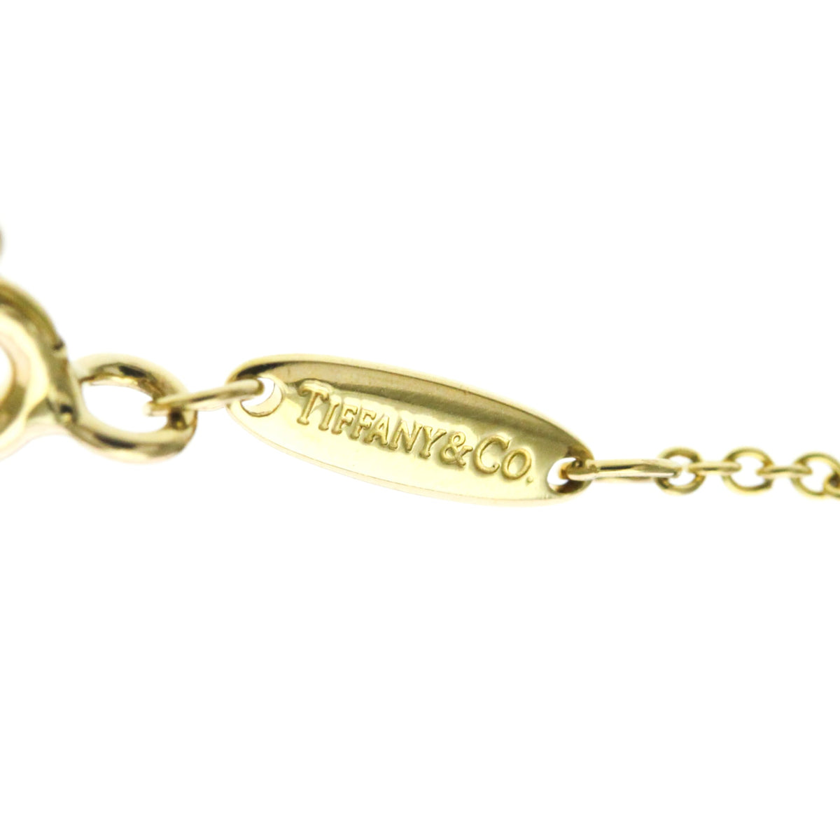 Tiffany & Co. Elsa Peretti Diamonds By The Yard Pendant 18K Rose Gold With Pear-Shaped Diamond Yellow Yellow_Gold Necklace Jewelry (Pre-Owned)
