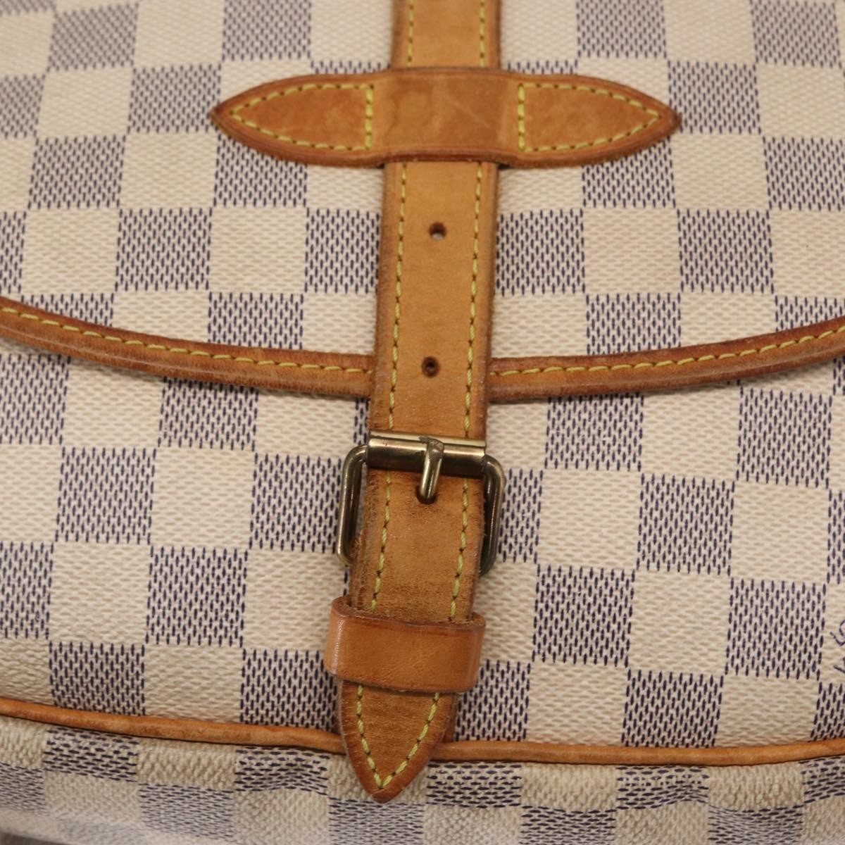 Louis Vuitton Saumur Damier Ebene Beige Canvas Shoulder Bag Bag (Pre-Owned)