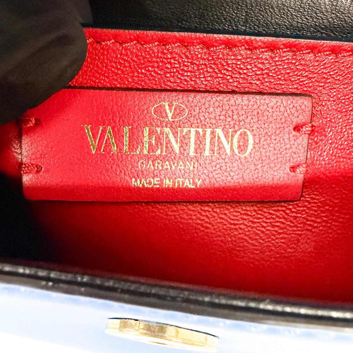 Valentino Garavani Supervee Leather Blue Leather Crossbody Bag Bag (Pre-Owned)