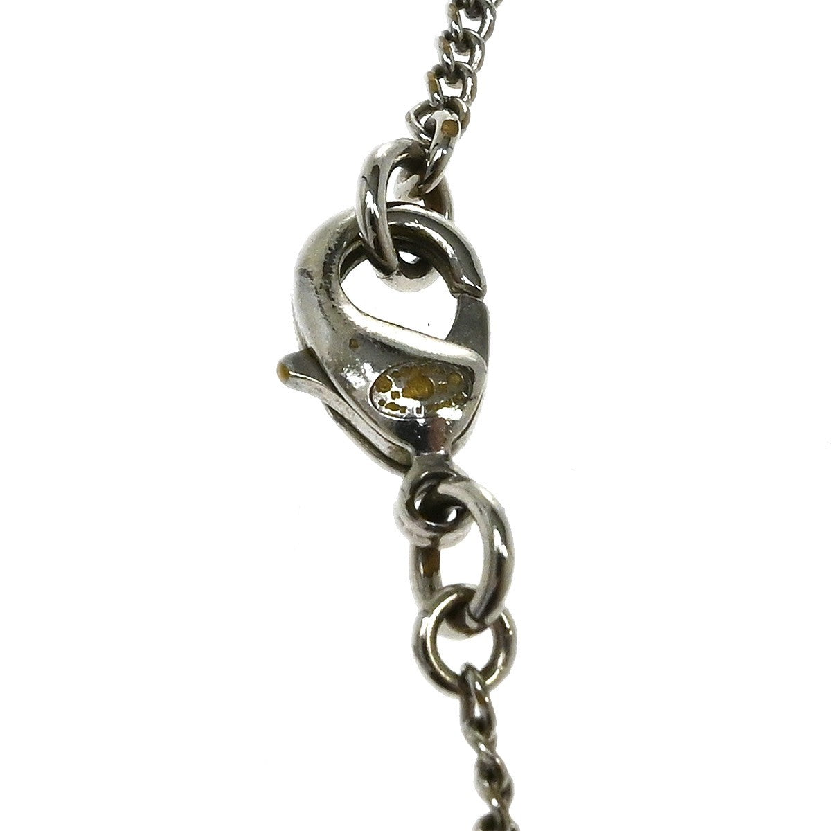 Chanel Vintage Cc Pendant Metal With Crystals Silver Silver_Plated Necklace Jewelry (Pre-Owned)