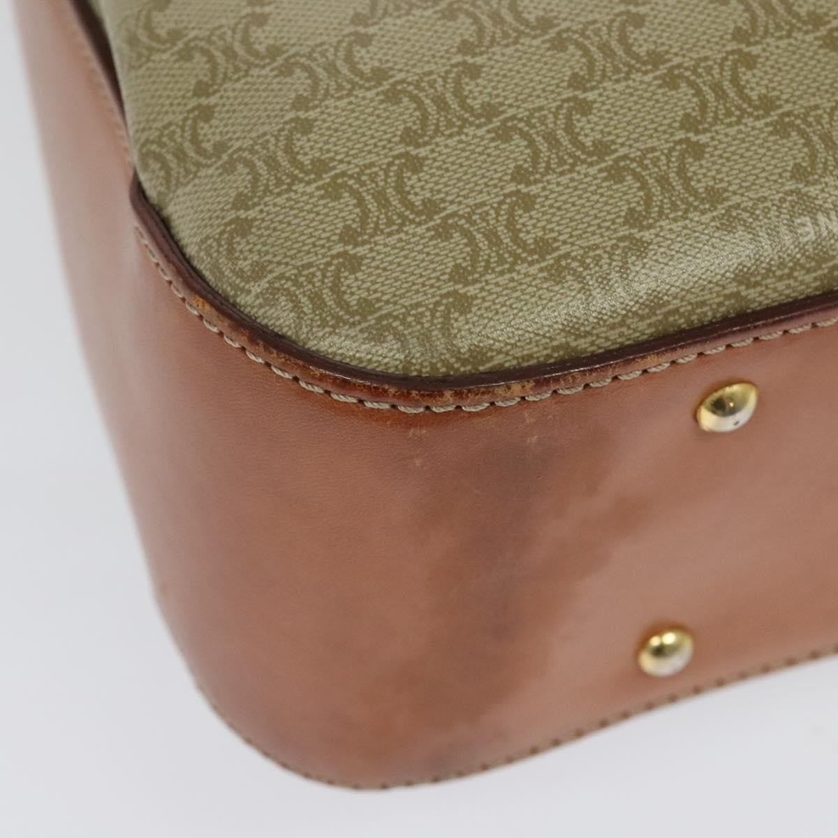 Celine Vintage Convertible Top Handle Macadam Coated Canvas Beige Canvas Handbag (Pre-Owned)