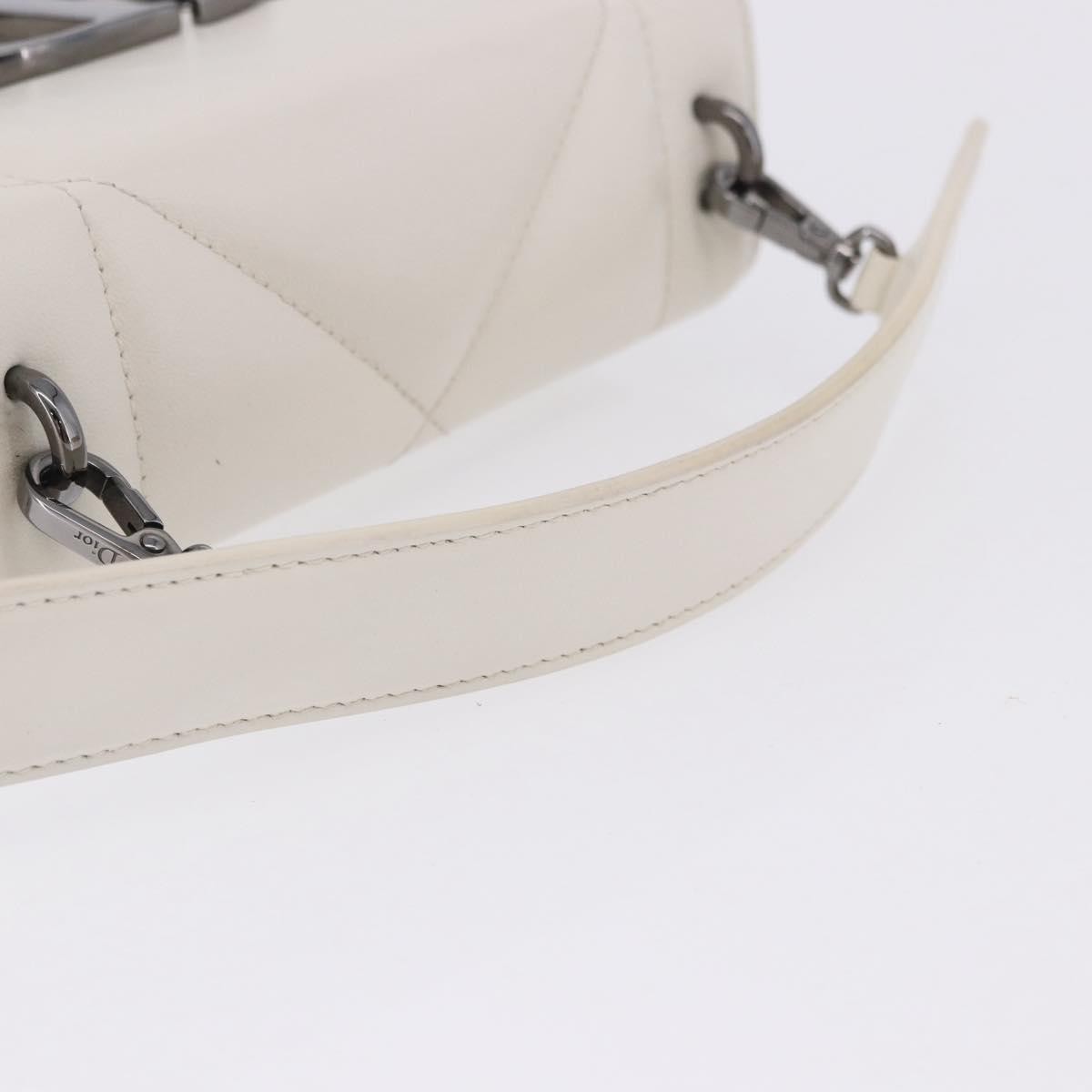 Christian Dior Caro Leather White Leather Handbag (Pre-Owned)