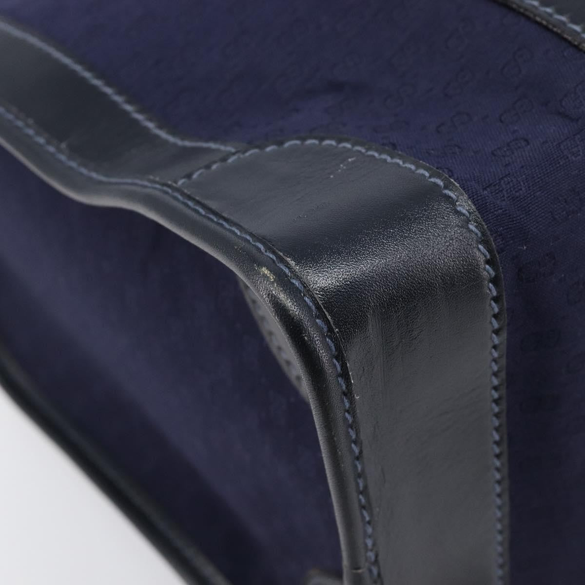 Gucci Vintage Web Boston Gg Canvas Navy Canvas Handbag (Pre-Owned)
