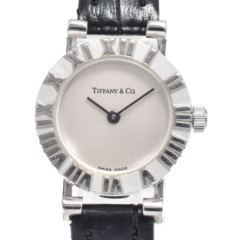 Tiffany & Co. Atlas Quartz Stainless Steel And Leather Watch (Pre-Owned)