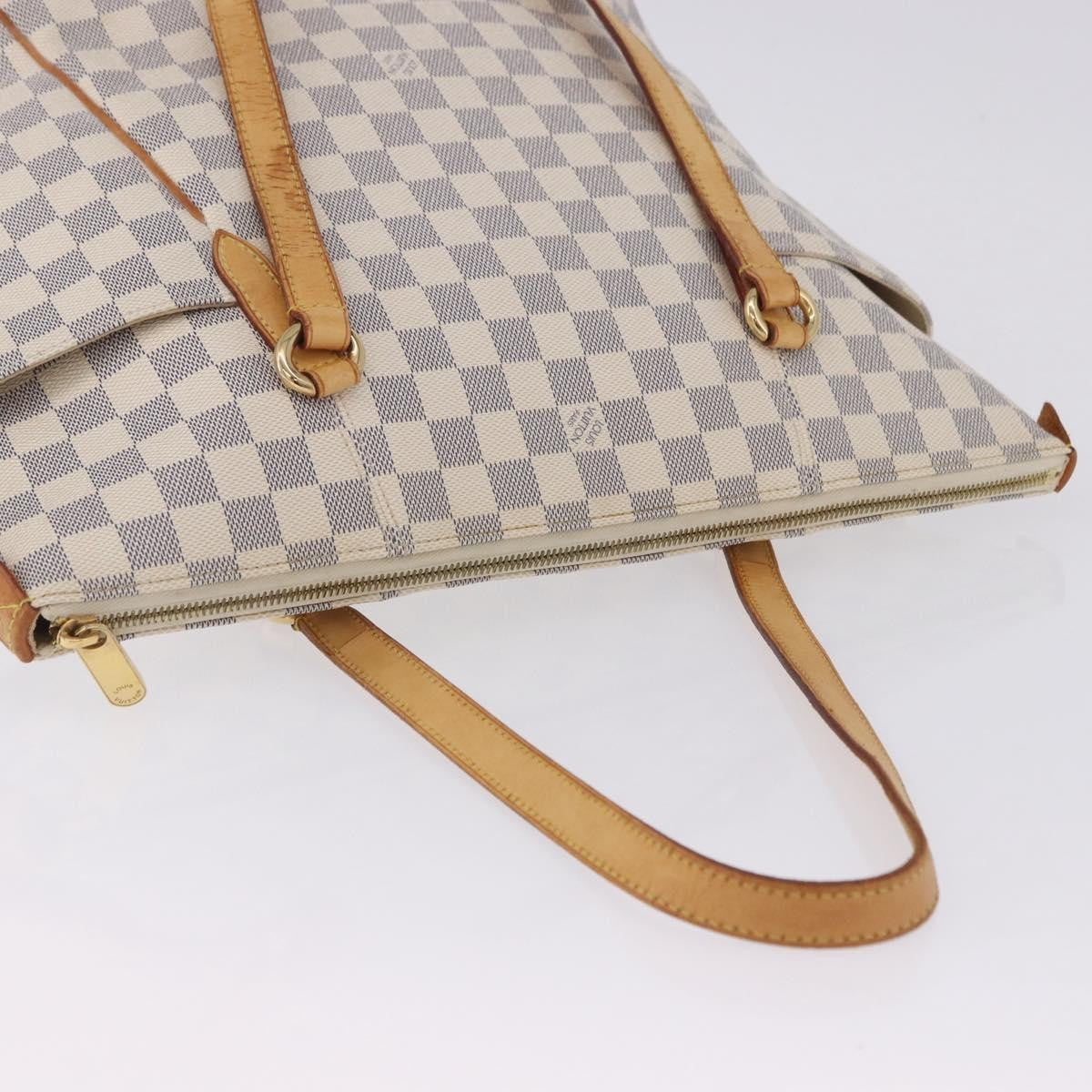Louis Vuitton Totally Damier Azur Beige Canvas Shoulder Bag Bag (Pre-Owned)