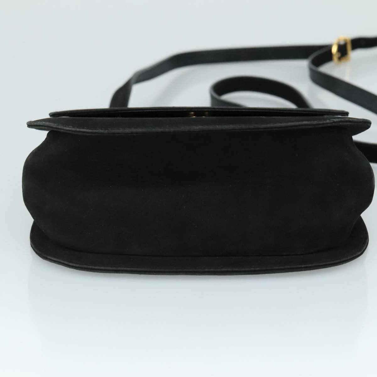 Salvatore Ferragamo Gancini Suede Black Suede Shoulder Bag Bag (Pre-Owned)