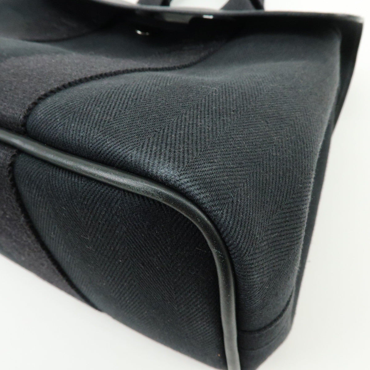 Hermes Valparaiso Toile And Leather Black Canvas Handbag (Pre-Owned)