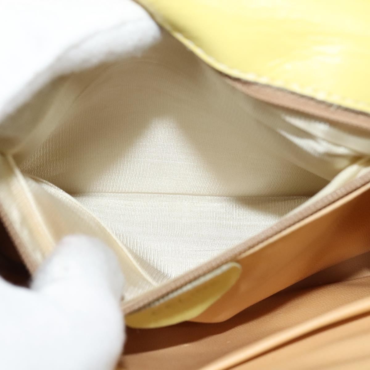 Celine Vintage Leather Yellow Leather Shoulder Bag Bag (Pre-Owned)