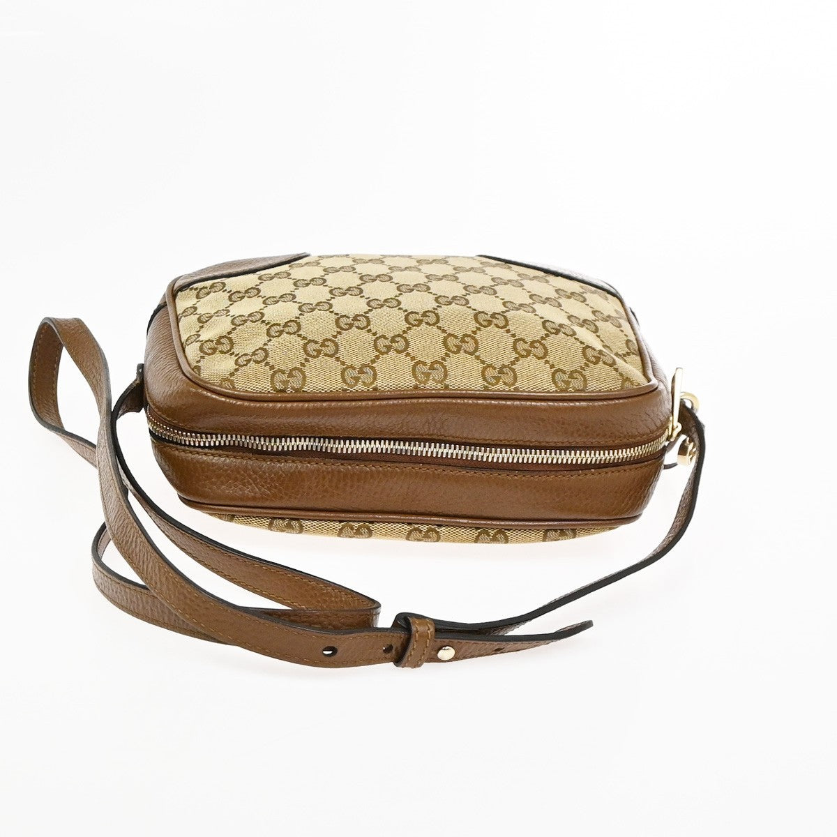 Gucci Bree Disco Gg Canvas With Leather Brown Canvas Crossbody Bag Bag (Pre-Owned)
