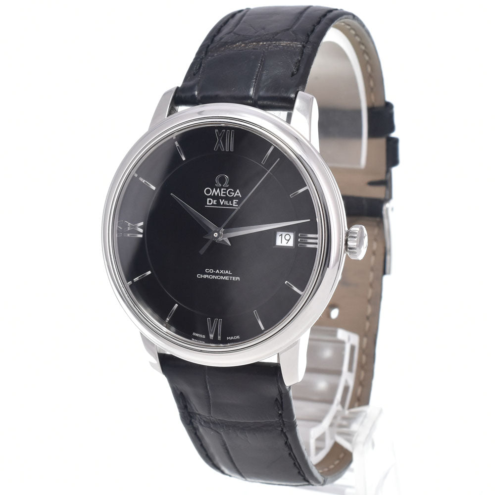 Omega De Ville Prestige Co-Axial Chronometer Automatic Stainless Steel And Alligator Watch (Pre-Owned)