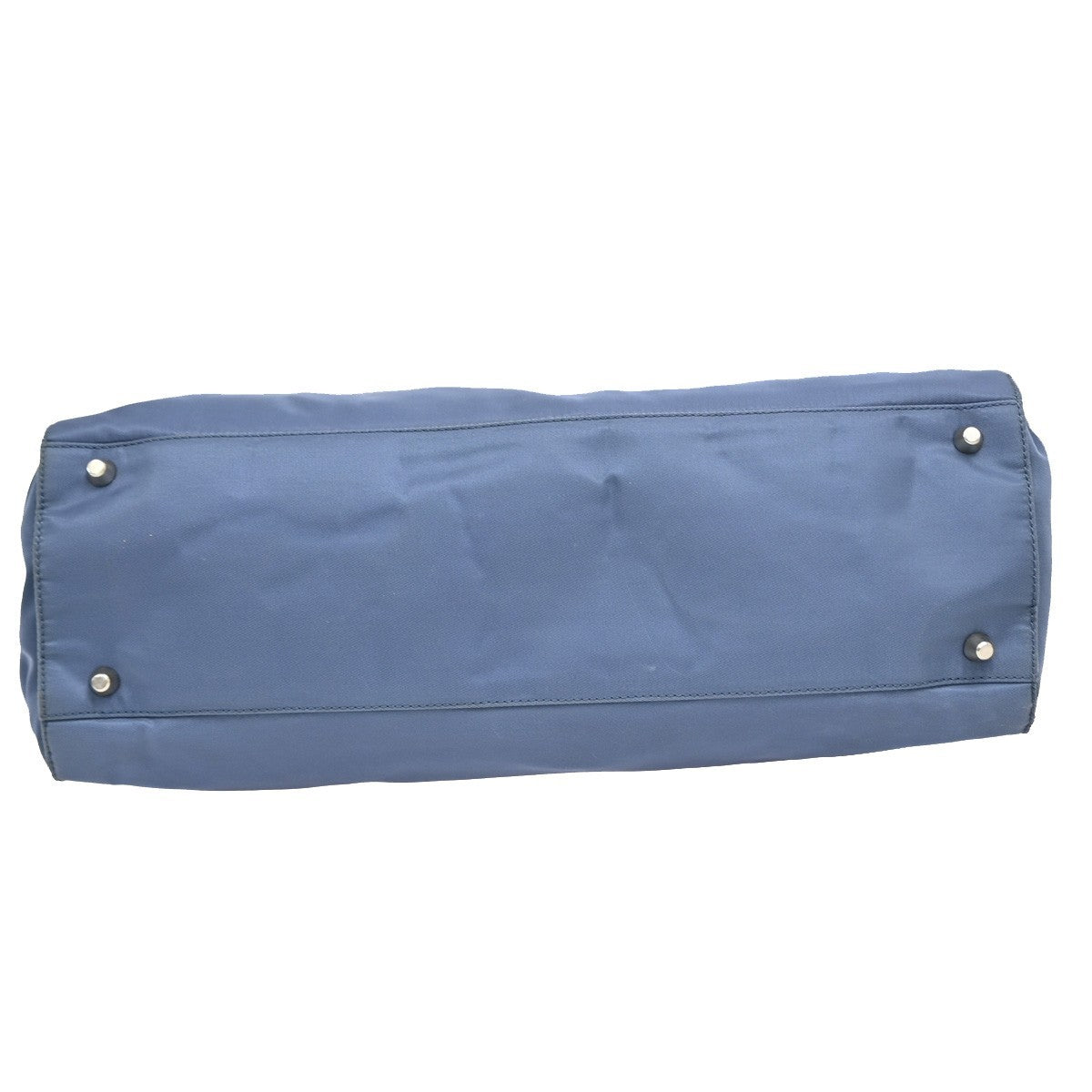 Prada Tessuto Tote Nylon And Leather Blue Nylon Handbag (Pre-Owned)