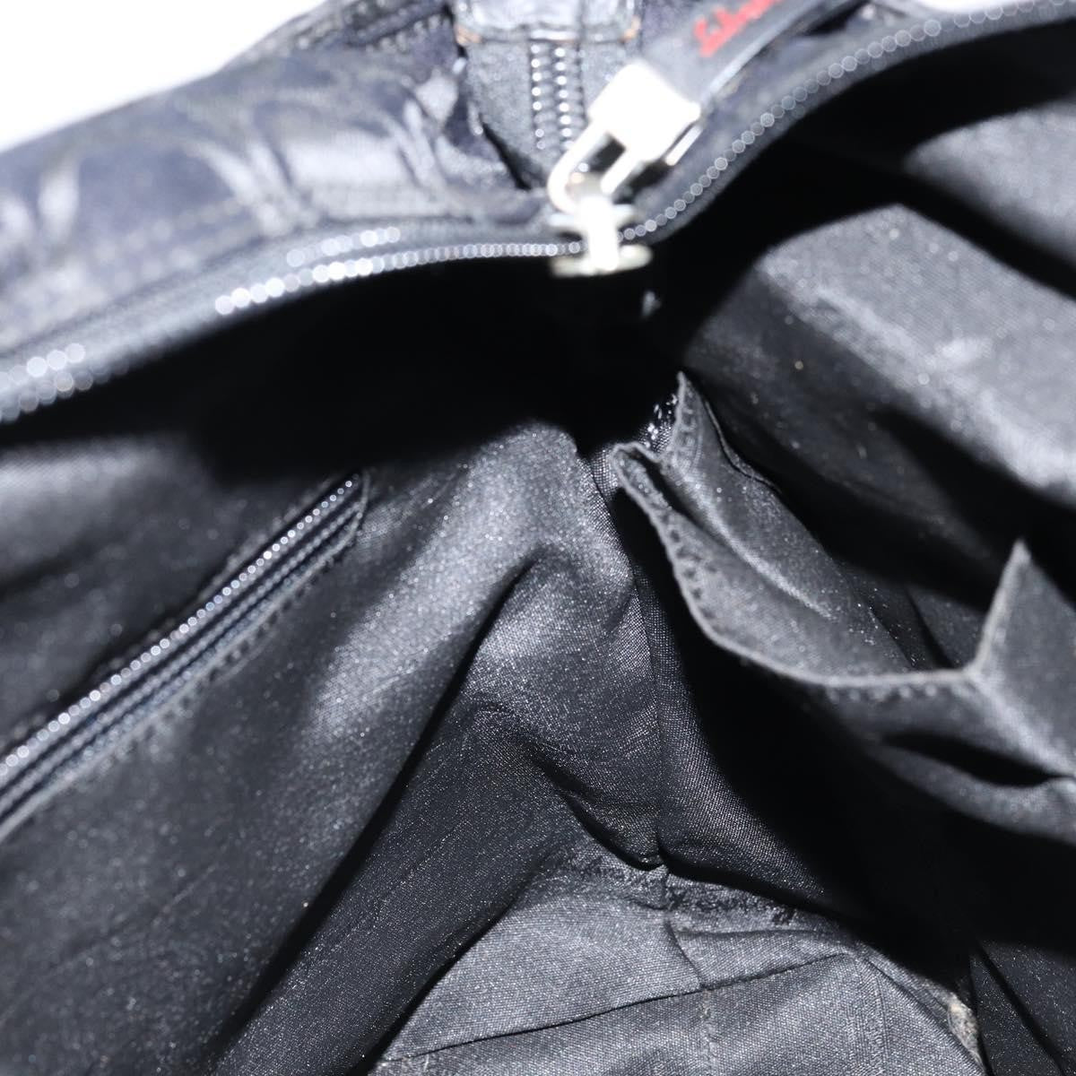 Salvatore Ferragamo Gancini Tote Gancini Canvas Black Nylon Tote Bag Bag (Pre-Owned)