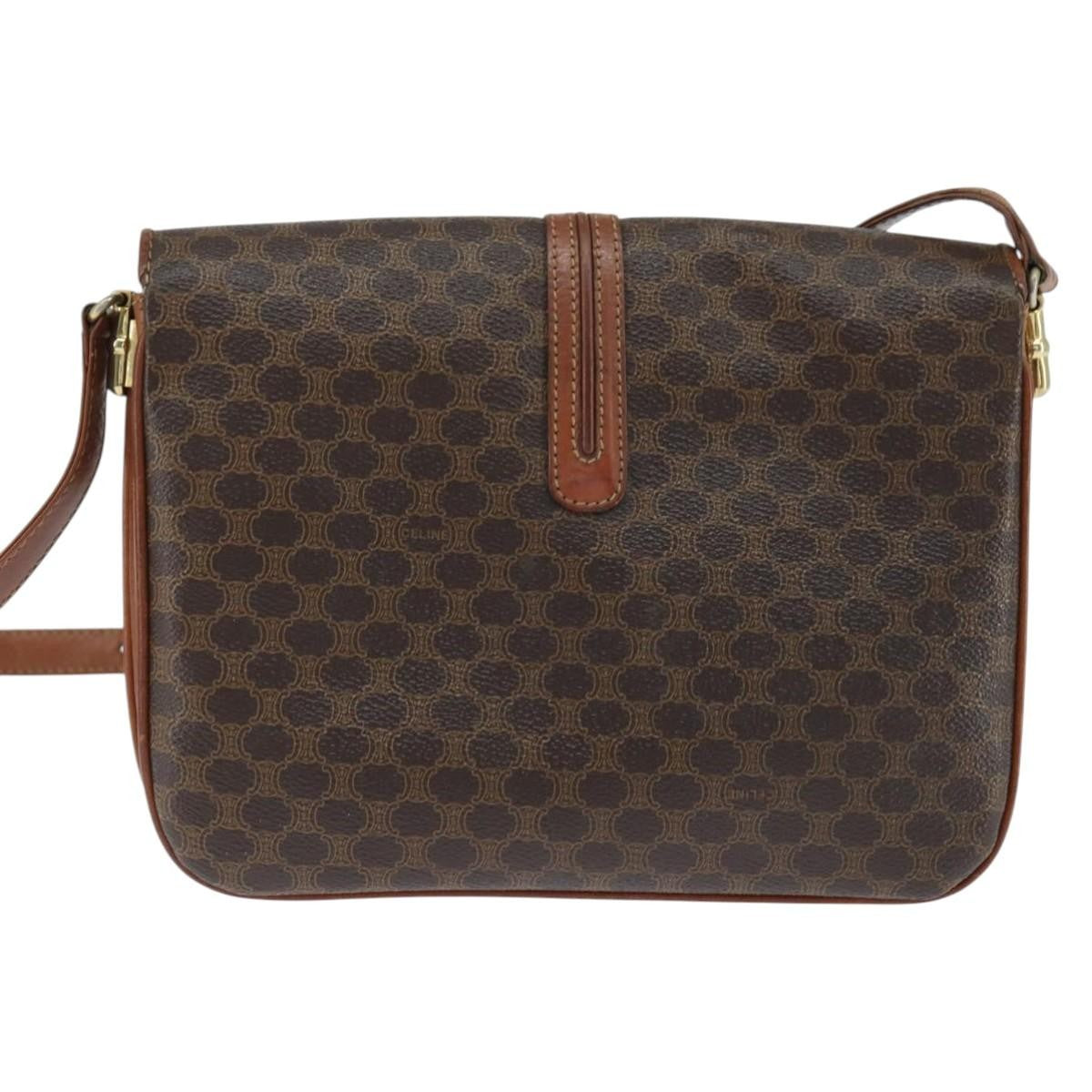 Celine Macadam Shoulder Pvc Leather Brown Pvc Shoulder Bag Bag (Pre-Owned)
