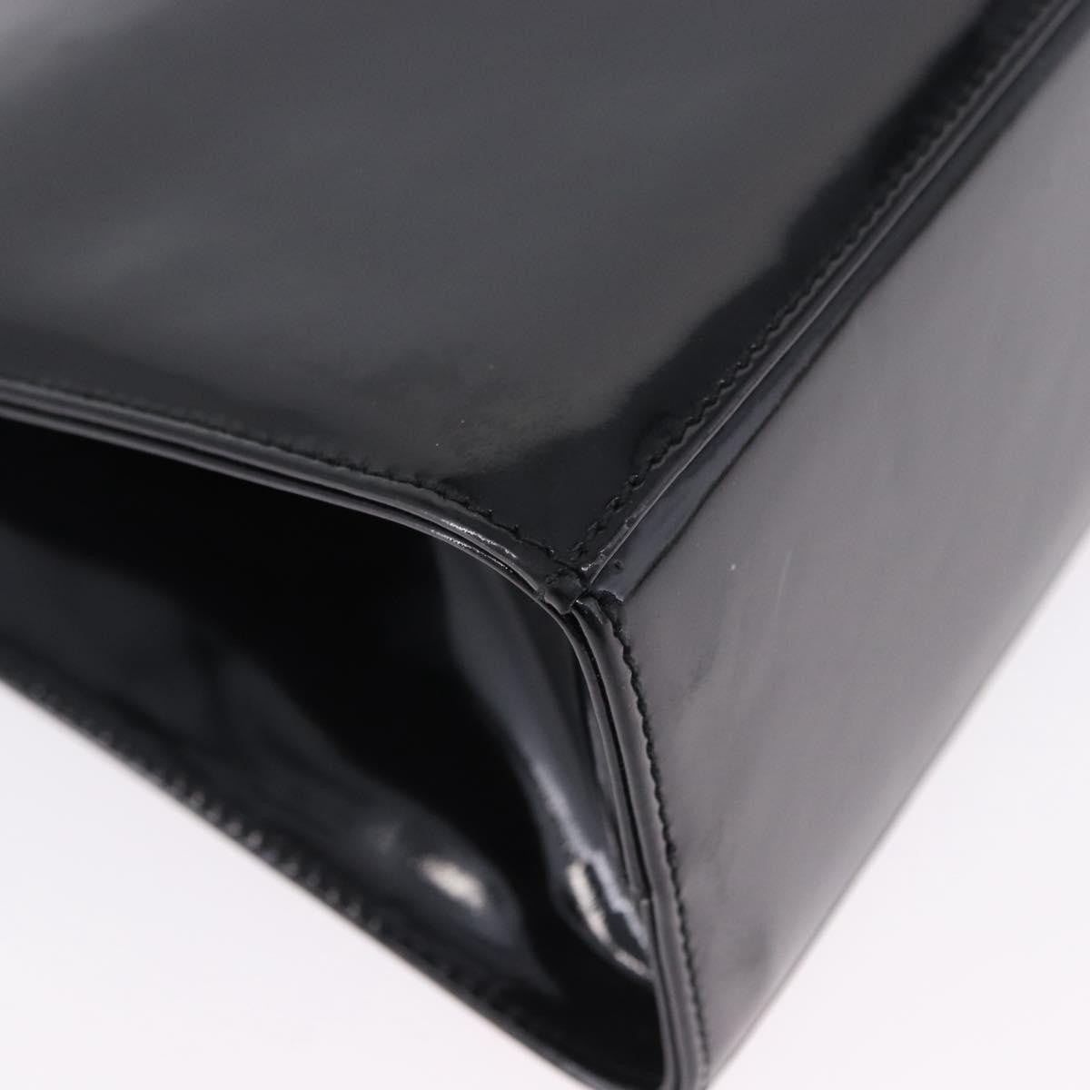 Salvatore Ferragamo Vintage Gancini Chain Patent Leather Black Patent_Leather Shoulder Bag Bag (Pre-Owned)
