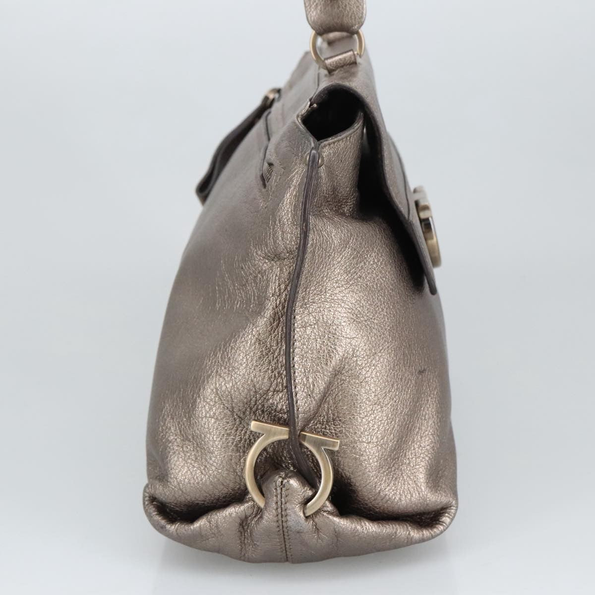 Salvatore Ferragamo Sofia Satchel Leather Silver Leather Handbag (Pre-Owned)
