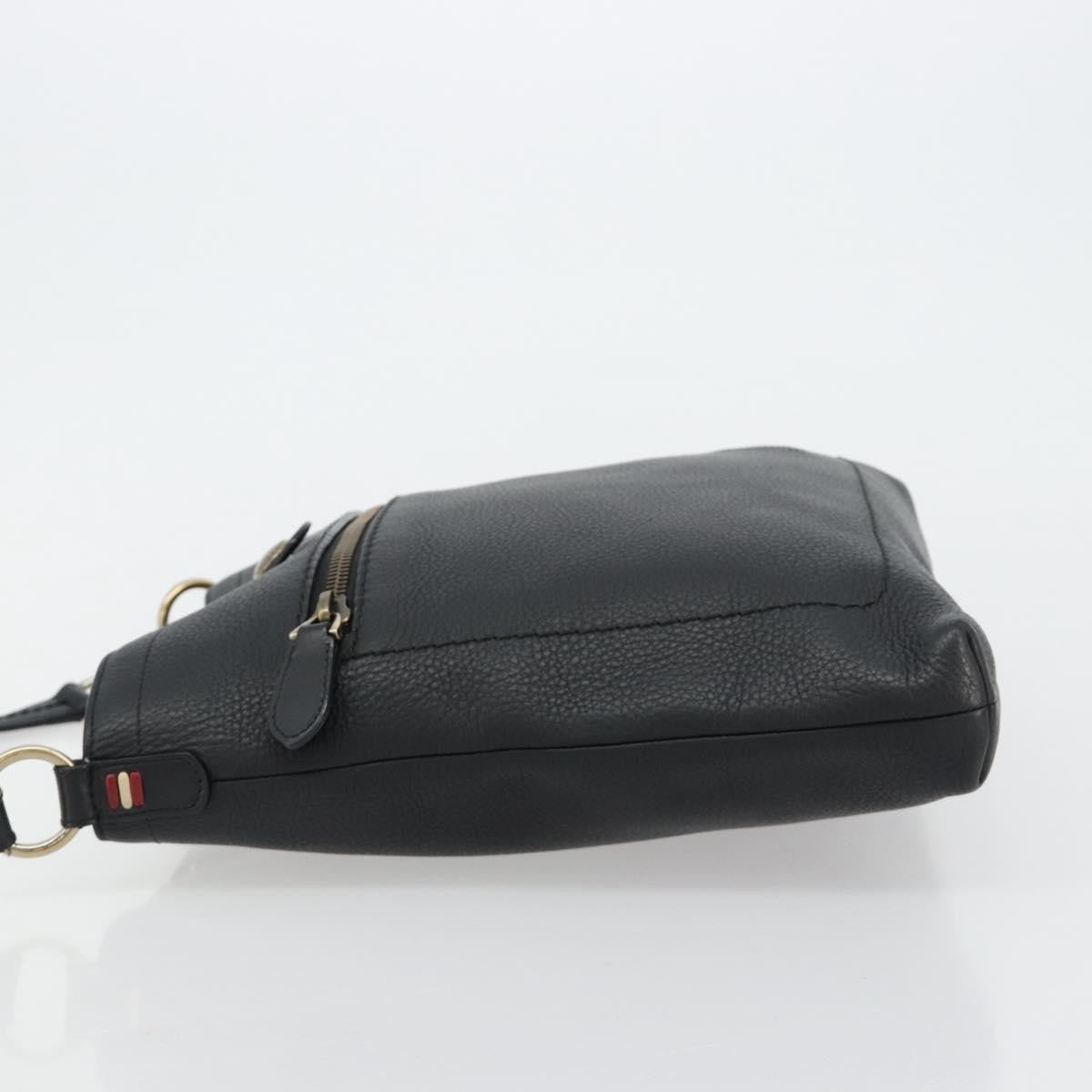 Bally Vintage Leather Black Leather Shoulder Bag Bag (Pre-Owned)