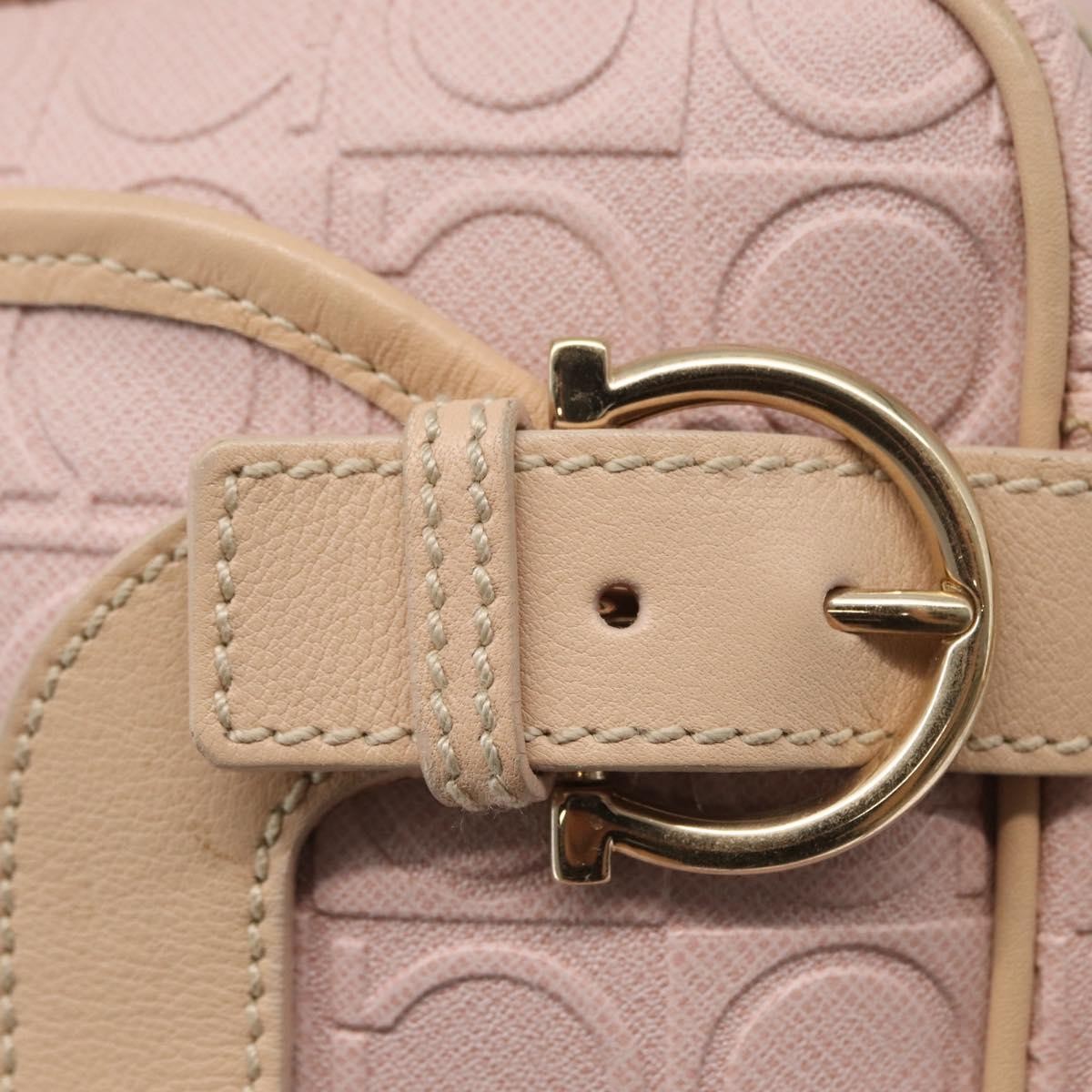 Salvatore Ferragamo Gancini Leather Pink Leather Shoulder Bag Bag (Pre-Owned)