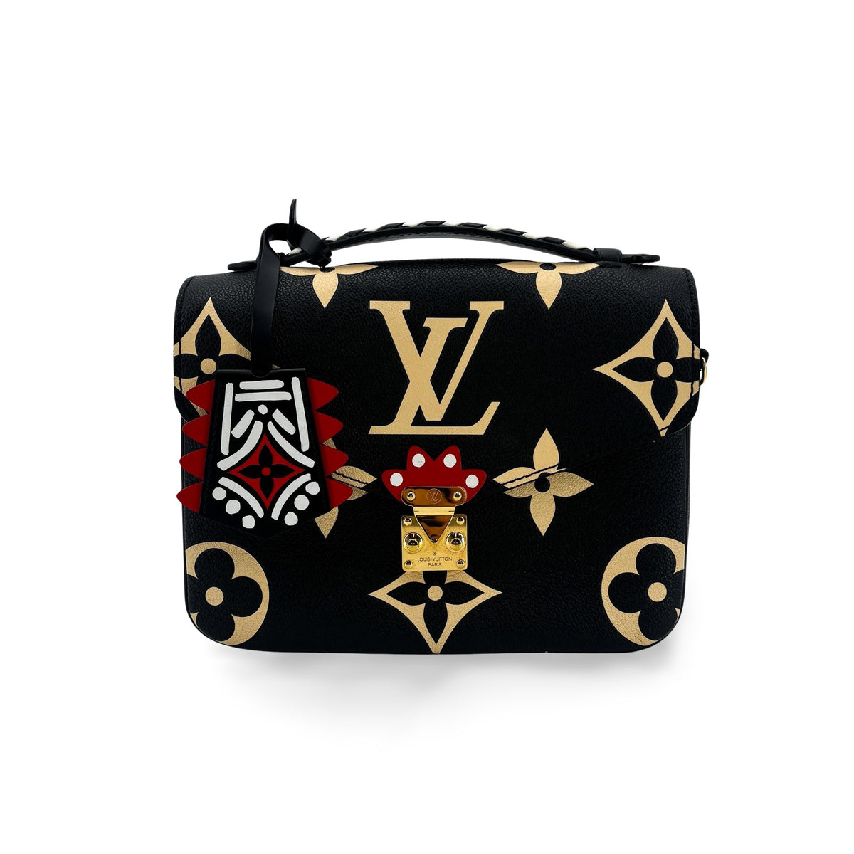 Louis Vuitton Pochette Metis Limited Edition Crafty Monogram Empreinte Giant Black Leather Clutche & Pouche Bag (Pre-Owned)