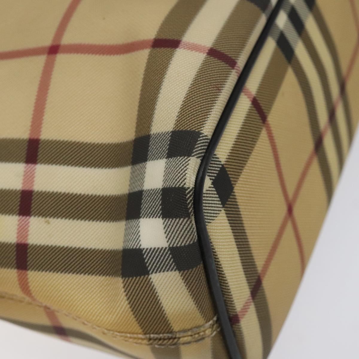 Burberry Nova Check Tote Canvas Check Pattern Beige Canvas Tote Bag Bag (Pre-Owned)