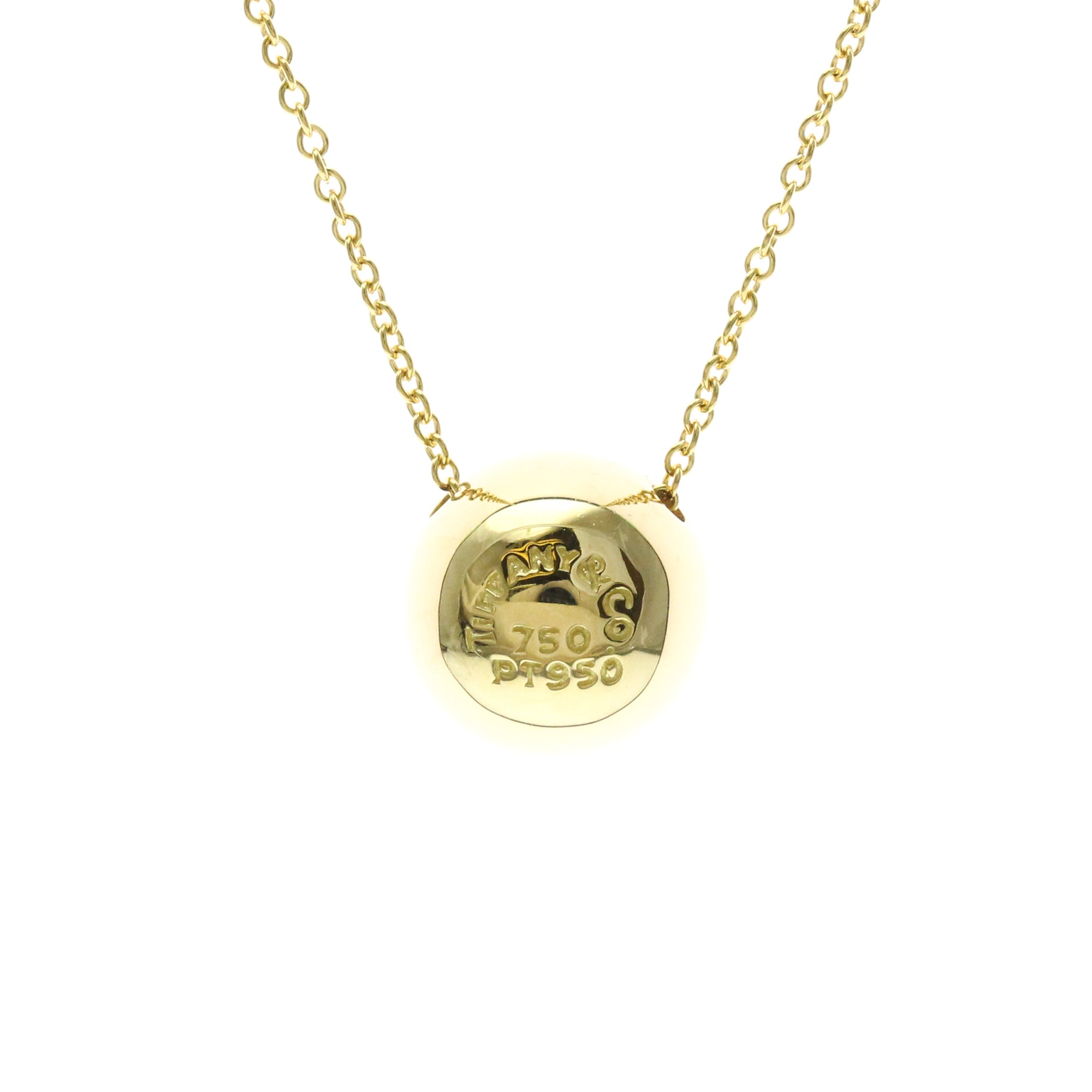 Tiffany & Co. Etoile Ball Pendant 18K Yellow Gold With Platinum And Diamonds Gold Yellow_Gold Necklace Jewelry (Pre-Owned)