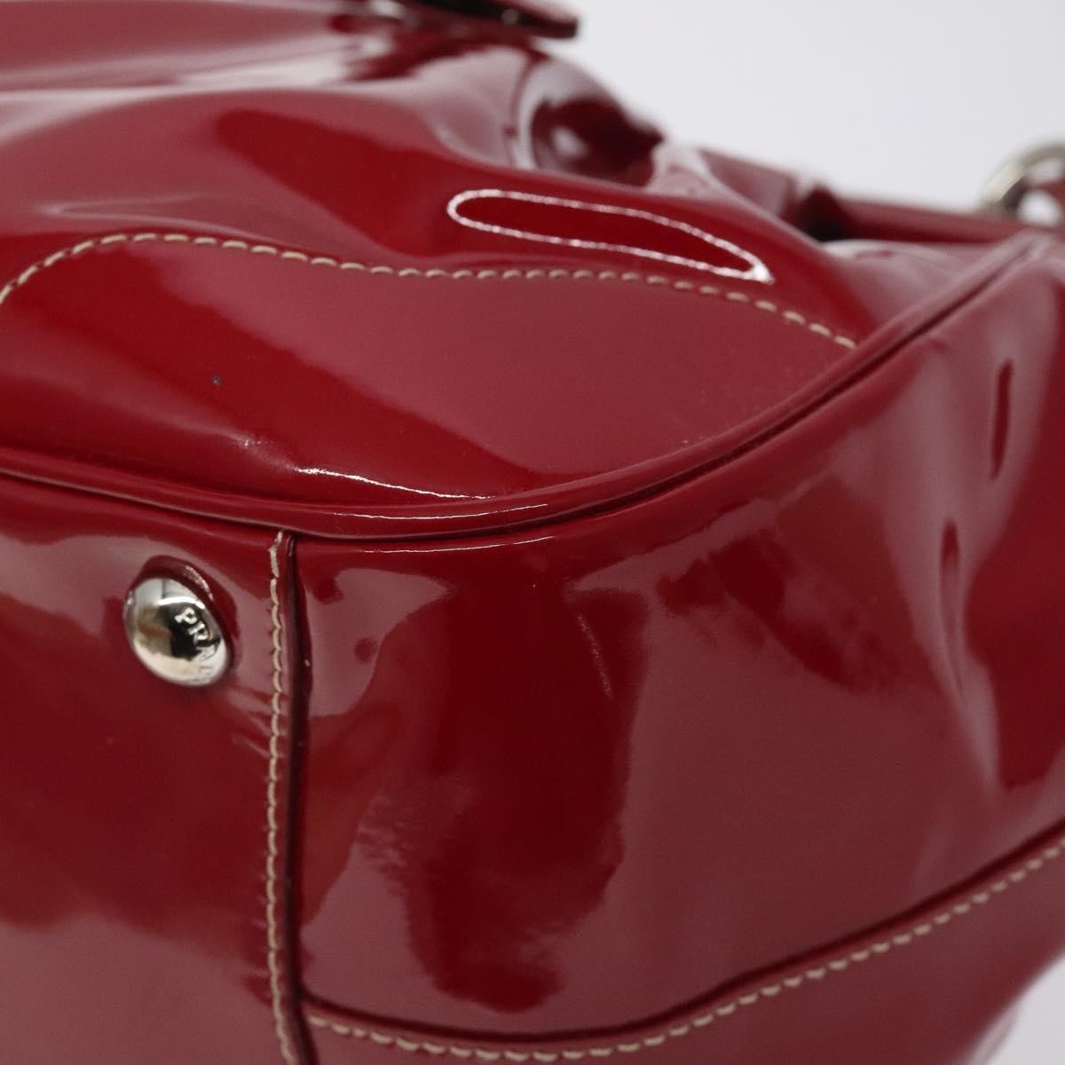 Prada Vintage Patent Leather Red Patent_Leather Handbag (Pre-Owned)
