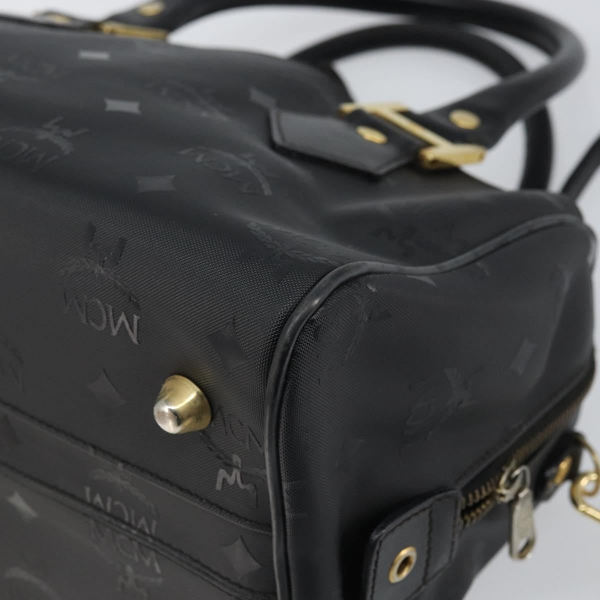 MCM Visetos Logogramme Canvas And Leather Black Canvas Handbag (Pre-Owned)