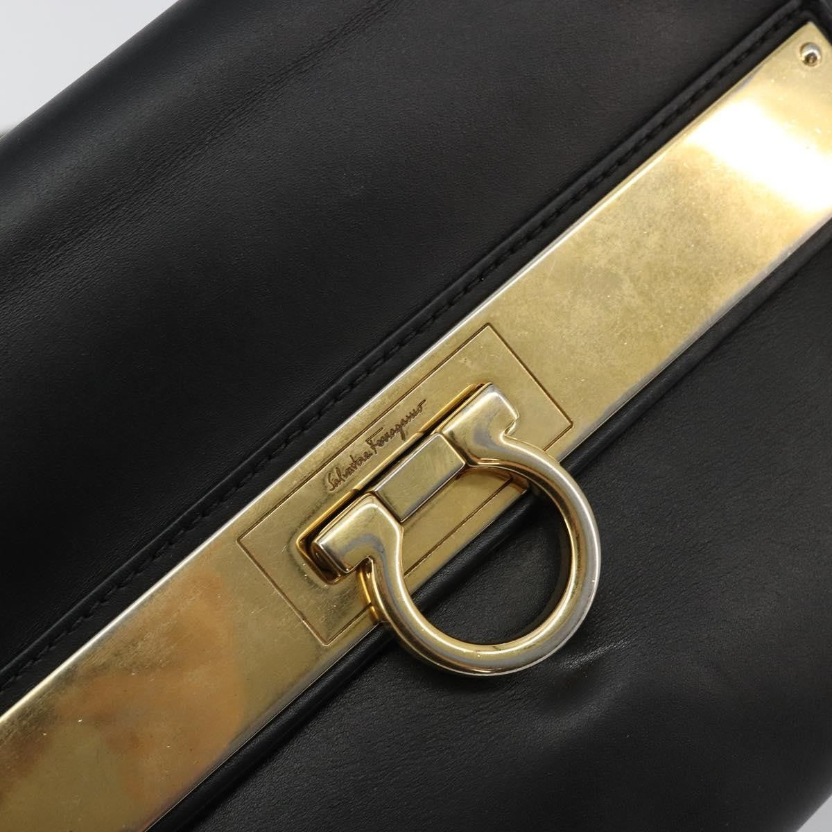 Salvatore Ferragamo Sofia Satchel Leather Black Leather Handbag (Pre-Owned)