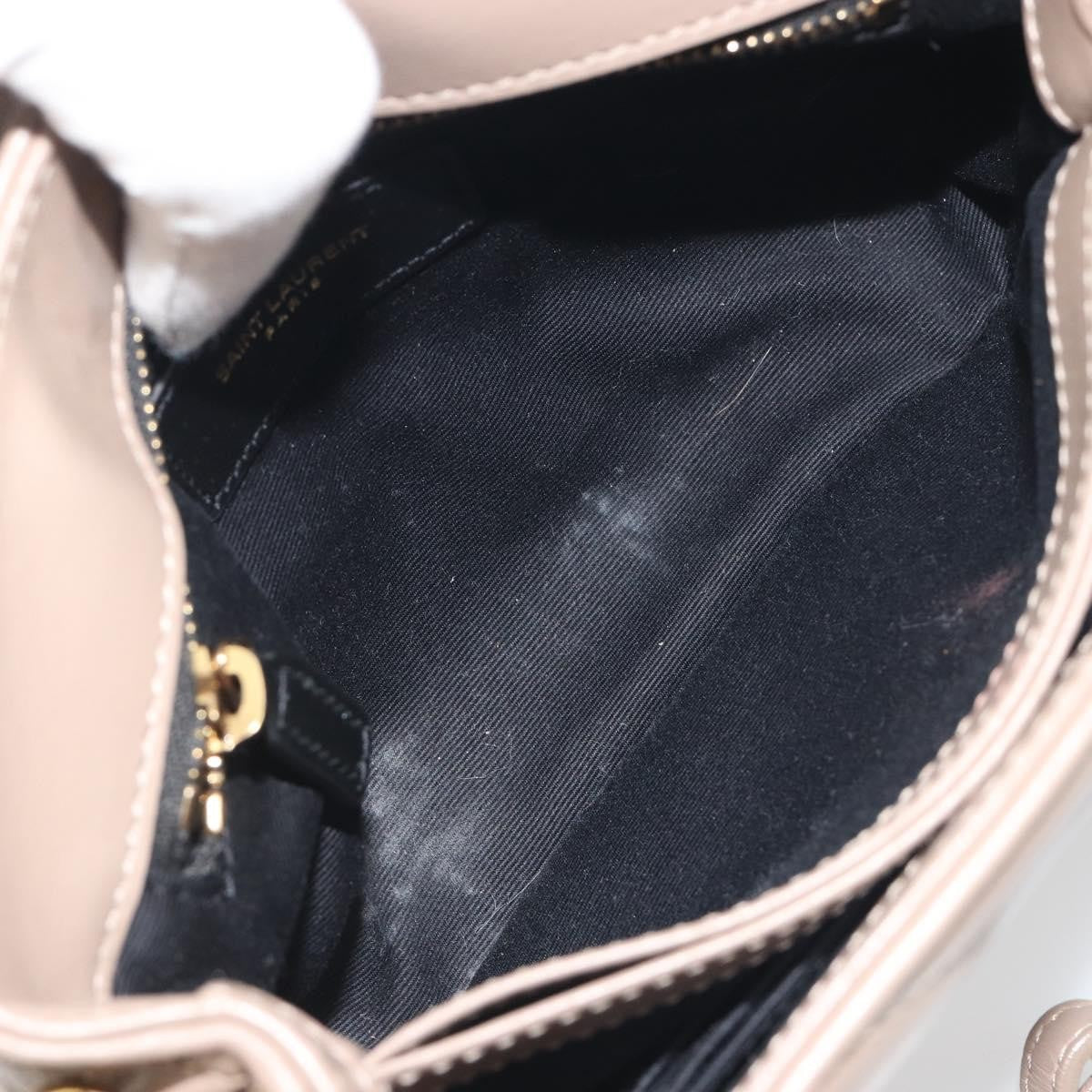 Saint Laurent Loulou Puffer Quilted Leather Beige Leather Shoulder Bag Bag (Pre-Owned)