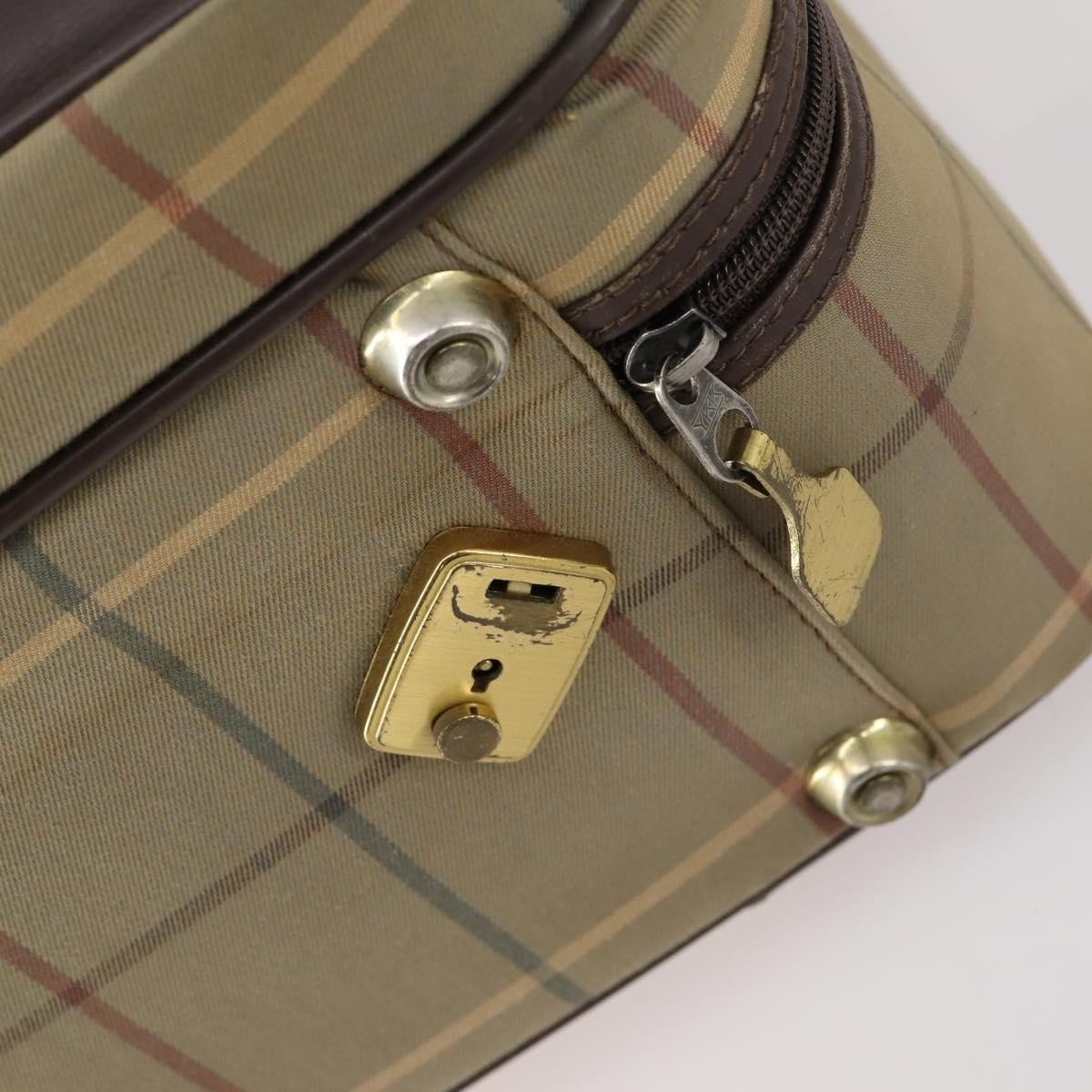 Burberry Nova Check Boston Canvas Beige Canvas Travel Bag Bag (Pre-Owned)