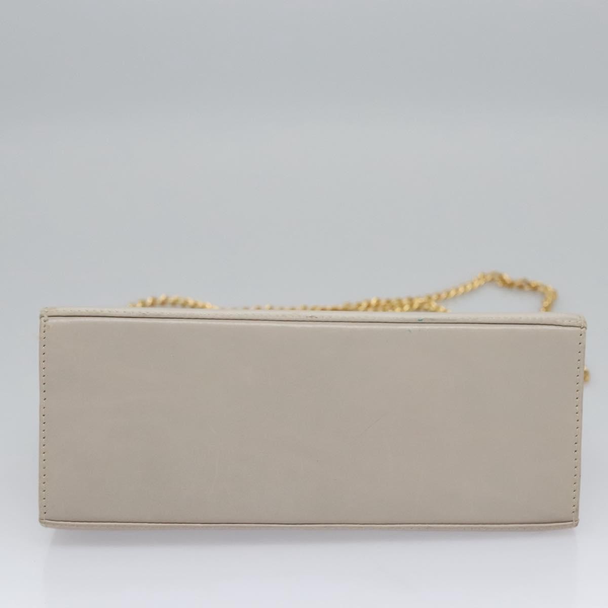 Salvatore Ferragamo Vintage Chain Leather Beige Leather Shoulder Bag Bag (Pre-Owned)