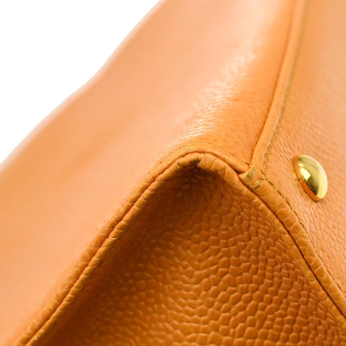 Chanel Vintage Front Pocket Leather Orange Leather Shoulder Bag Bag (Pre-Owned)